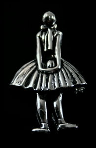 Degas Jewellery : Brooch Pendant : The Little Fourteen Years Old Dancer (Silvery coloured)