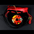 Kandinsky pendant : Heavy red (velvet purse)