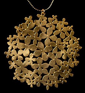 Gustav Klimt pendant : Flower Garden (gold finish)
