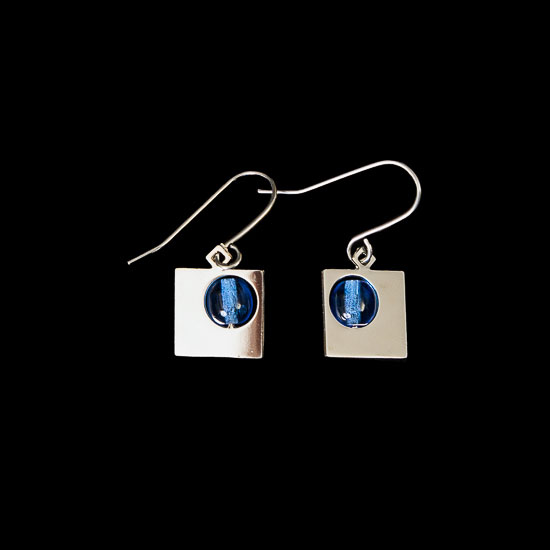 Malevitch earrings : Blue Circle