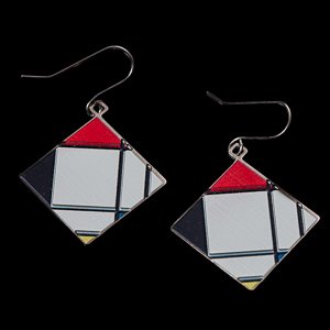 Earrings Piet Mondrian : Lozenge