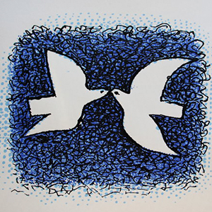 Georges Braque - Srigraphie - Couple d'oiseaux, 1963