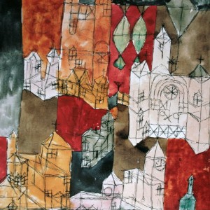 Affiche Paul Klee : La ville des glises, 1918