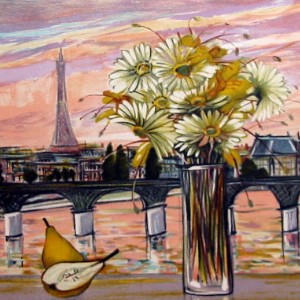 Lithographie Michel Henry: La Tour Eiffel