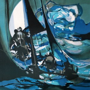 Marcel Mouly - Lithographie originale : Yachtmen