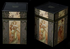 Alfons Mucha set of 2 Tea boxes : Seasons