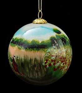 Claude Monet Glass ball christmas ornament, Poppies