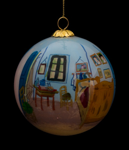 Van Gogh Glass ball christmas ornament, La chambre de Vincent  Arles