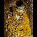 Tarjeta doble de Gustav Klimt : El beso