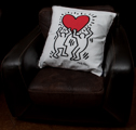 Coussin Keith Haring : Coeur, dtail