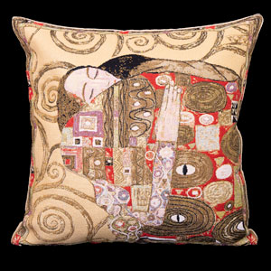 Fodera di cuscino Gustav Klimt : Fulfillment (beige)