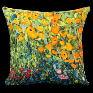 Fodera di cuscino Gustav Klimt : Giardino in fiori IV