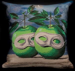 Housse de coussin Magritte : Les pommes masques