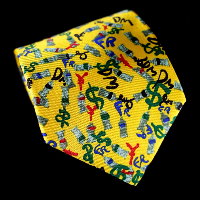 Arman Silk Tie, Currency (yellow)