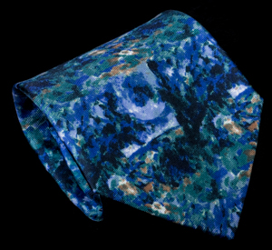Cravate en soie Czanne, Paysage bleu