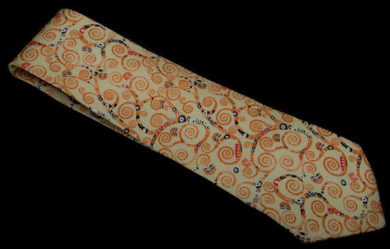 Cravate soie Gustav Klimt : L'arbre de vie (Or)