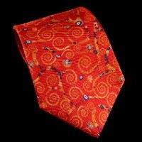 Corbata de seda Gustav Klimt, El rbol de la vida (Rojo)