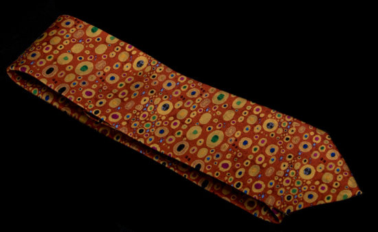 Cravate soie Gustav Klimt : Art Nouveau (rouge)