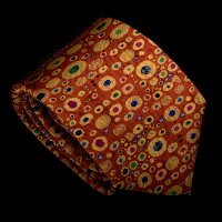 Cravatta in seta Gustav Klimt, Art Nouveau (rosso)