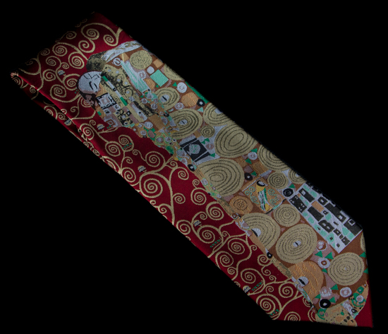 Cravate soie Gustav Klimt : Fulfillment (Rouge)