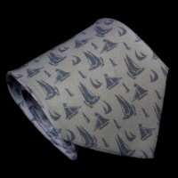 Cravate en soie douard Manet, Bateaux (gris)