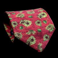 Cravatta in seta Vincent Van Gogh, Girasoli (rosso)