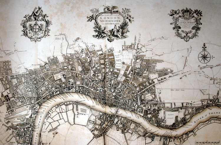 Carte ville de Londres, 1720
