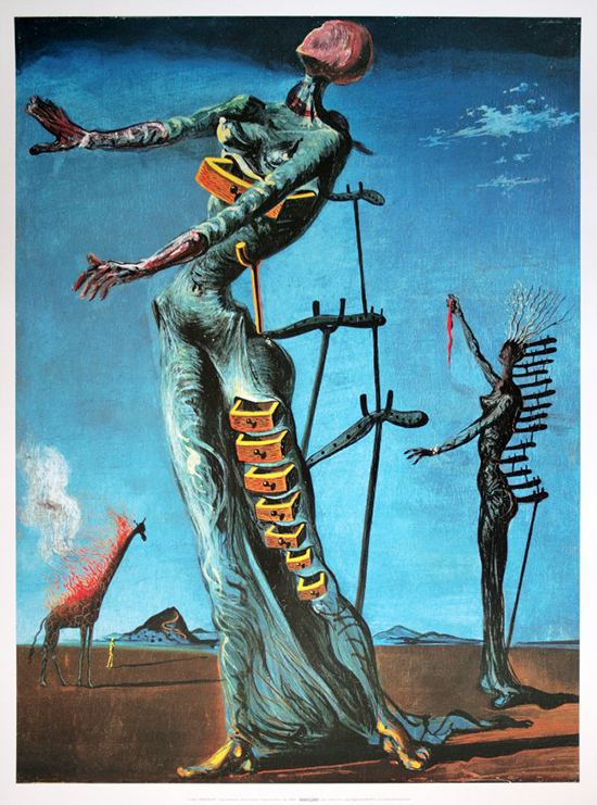 Affiche Salvador Dali : La Girafe en Feu, 1936
