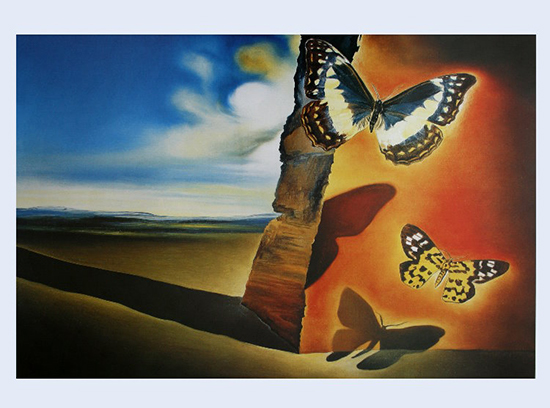 Affiche Salvador Dali : Paysage aux papillons, 1956