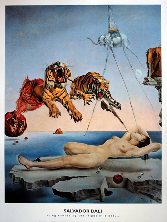Affiche Salvador Dali : Rve caus par le vol d'une abeille ... (1944)