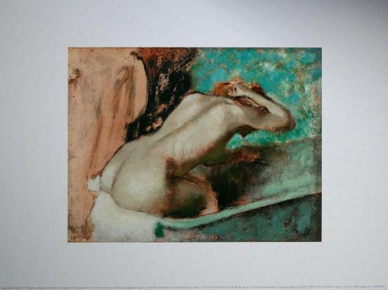 Edgar DEGAS : Femme assise sur le rebord d'une baignoire et s'pongeant le cou, 1892