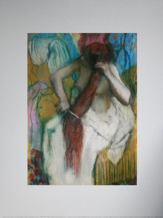 Edgar DEGAS : Mujer que se peina : Reproduccin, lmina de Arte, poster 40 x 30 cm sobre un lujuoso papel de arte espeso y satinado
