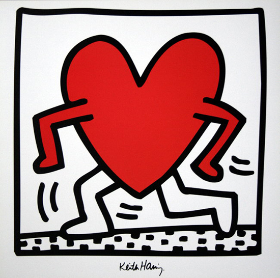 Keith Haring poster print, Untitled, 1984 (heart)