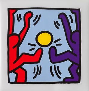 Keith Haring poster, Football 2, 1988
