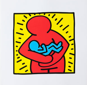 Affiche Haring, Sans titre, 1986 (Maternit)