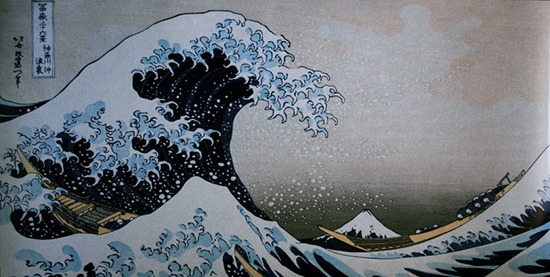 Lmina Hokusai, La gran ola de Kanagawa, 1834