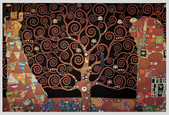 Gustav Klimt poster print, The tree of life, 1909 (black)