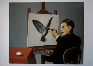 Affiche Magritte, La Clairvoyance, 1936