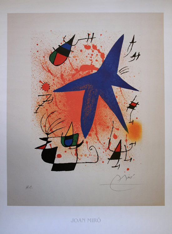 Affiche Joan Miro : L'toile bleue, 1972