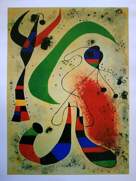 Joan Miro poster print, The night