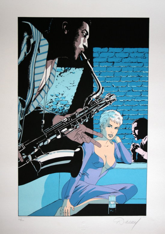 Renaud signed serigraph, Jessica Blandy : The Blue note