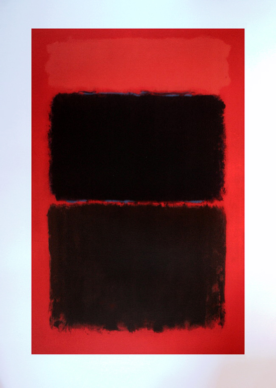 Mark Rothko : srigraphie : Rouge lumineux sur noir