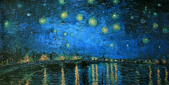 Lmina Vincent Van Gogh, Noche estrellada sobre el Rdano, 1888