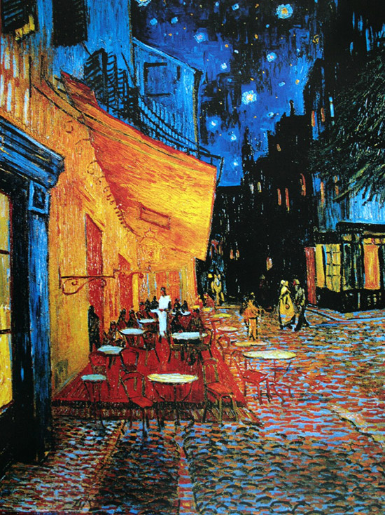 Affiche Vincent Van Gogh : Terrasse de caf la nuit sur la place du Forum  Arles, 1888