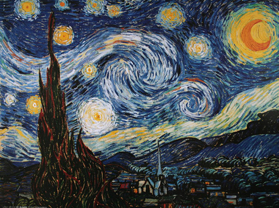 Affiche Vincent Van Gogh : Nuit toile, 1889