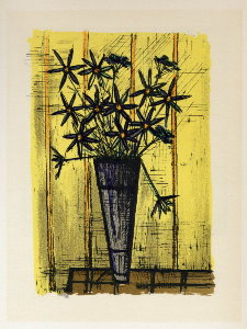 Bernard Buffet lithograph, Bouquet de Fleurs