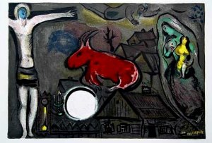 Marc Chagall print, The mystical crucifixion, 1950