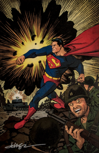 Affiche Dave Johnson signe, Superman 75th