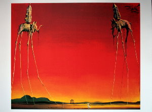 Affiche Dali, Les lphants, 1948