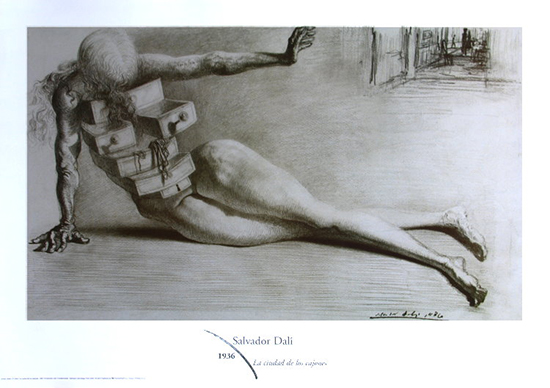 Affiche Salvador Dali : La ville des tiroirs, 1936